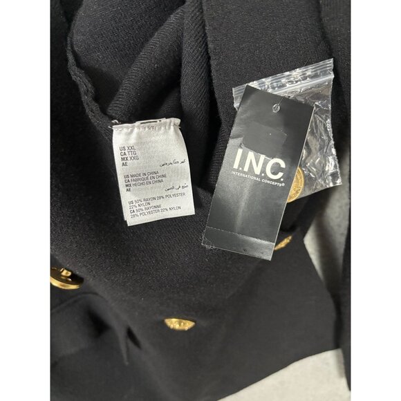 I.n.c. International Concepts Women's Sweater Blazer Gold Buttons Black 2XL NWTs - Picture 6 of 8